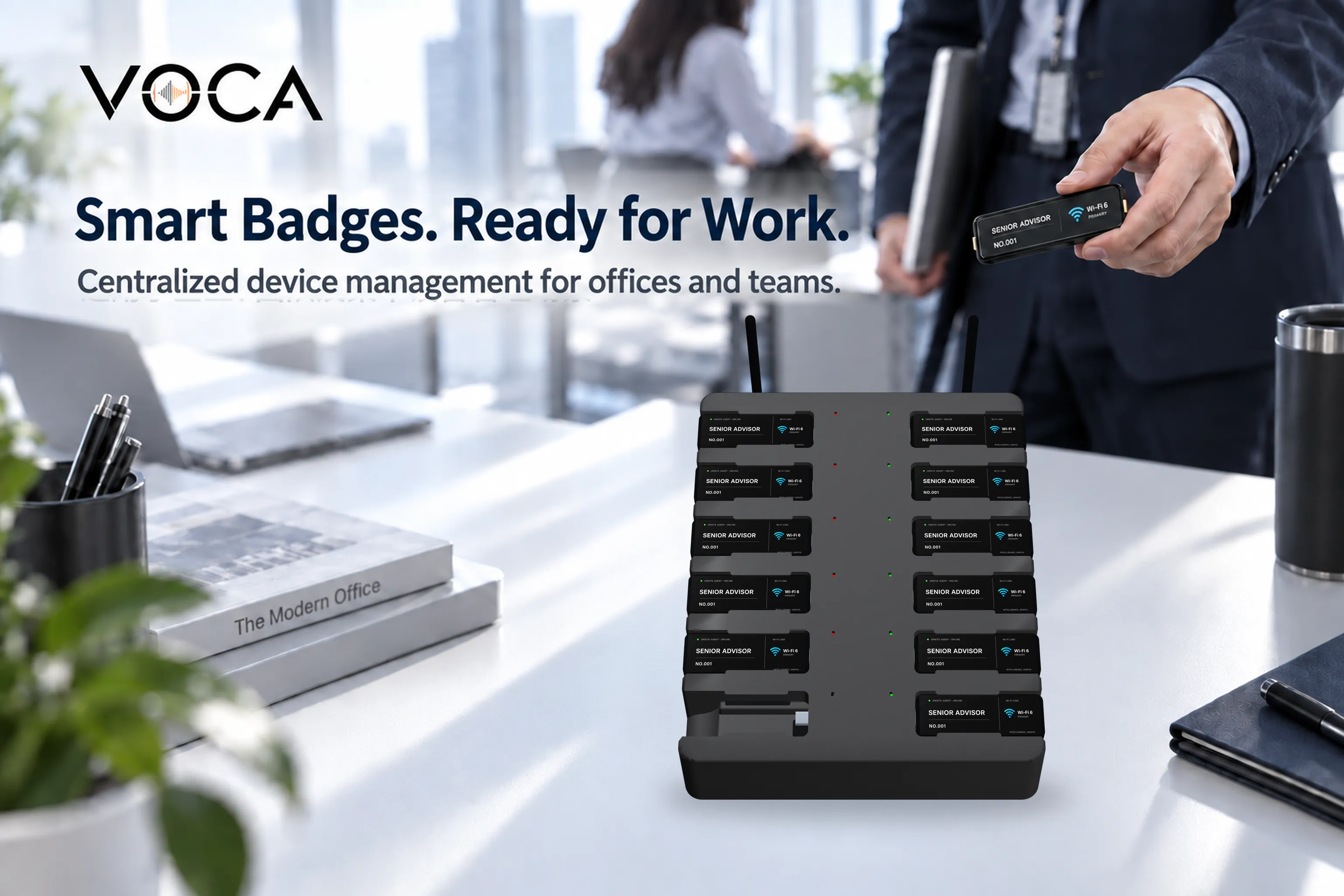 Smart Badge Dock ready for the office.